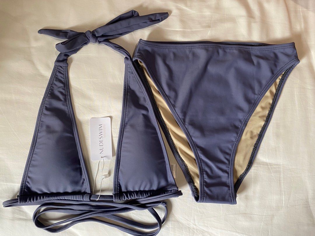 Bnwt Nudeswim Julia Bikini Swimsuit Swimwear In Slate Size S Women S