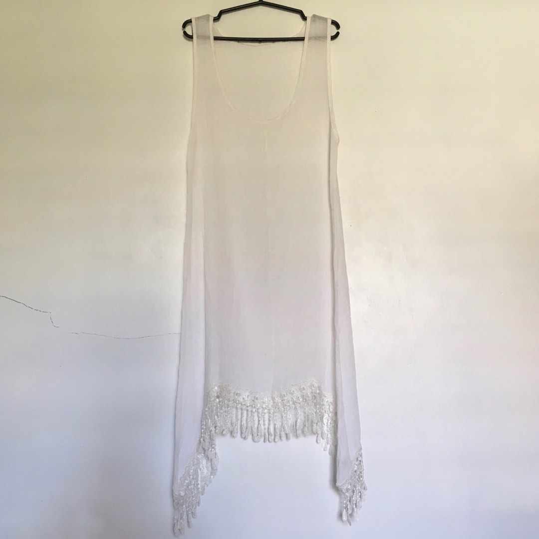 Beach Cover Up White Dress Sheer Summer Bikini Cover Up Coquette Women S Fashion Swimwear