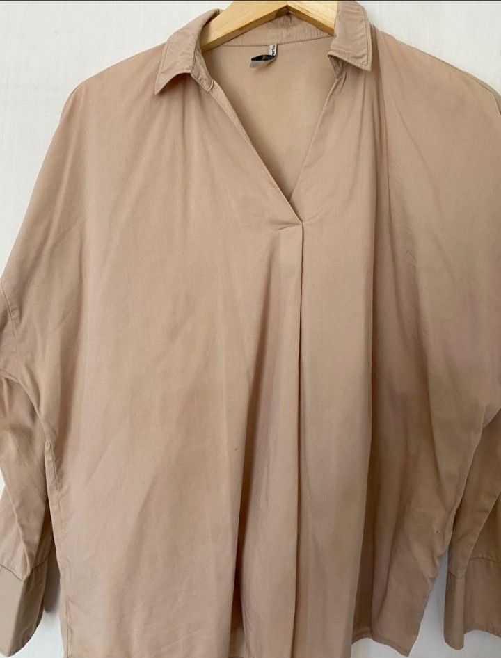 Oversize Nude Stradivarius Fesyen Wanita Pakaian Wanita Atasan Di
