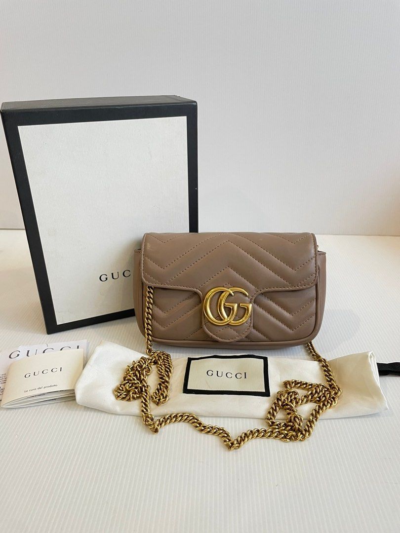 Gucci Marmont Supermini In Nude Ghw Luxury Bags Wallets On Carousell