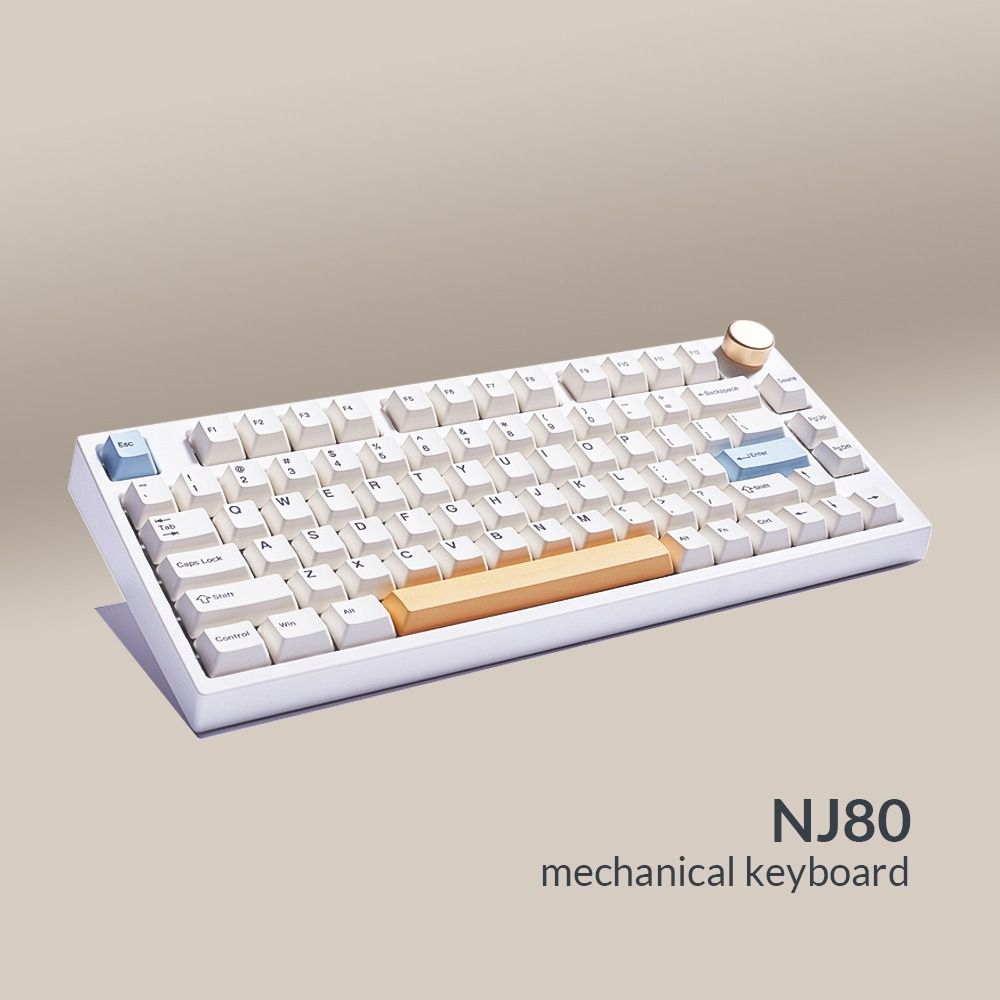 Keydous Nj Mechanical Keyboard Hot Swap Rgb With Rotary Knob Stabs Lubed Computers Tech