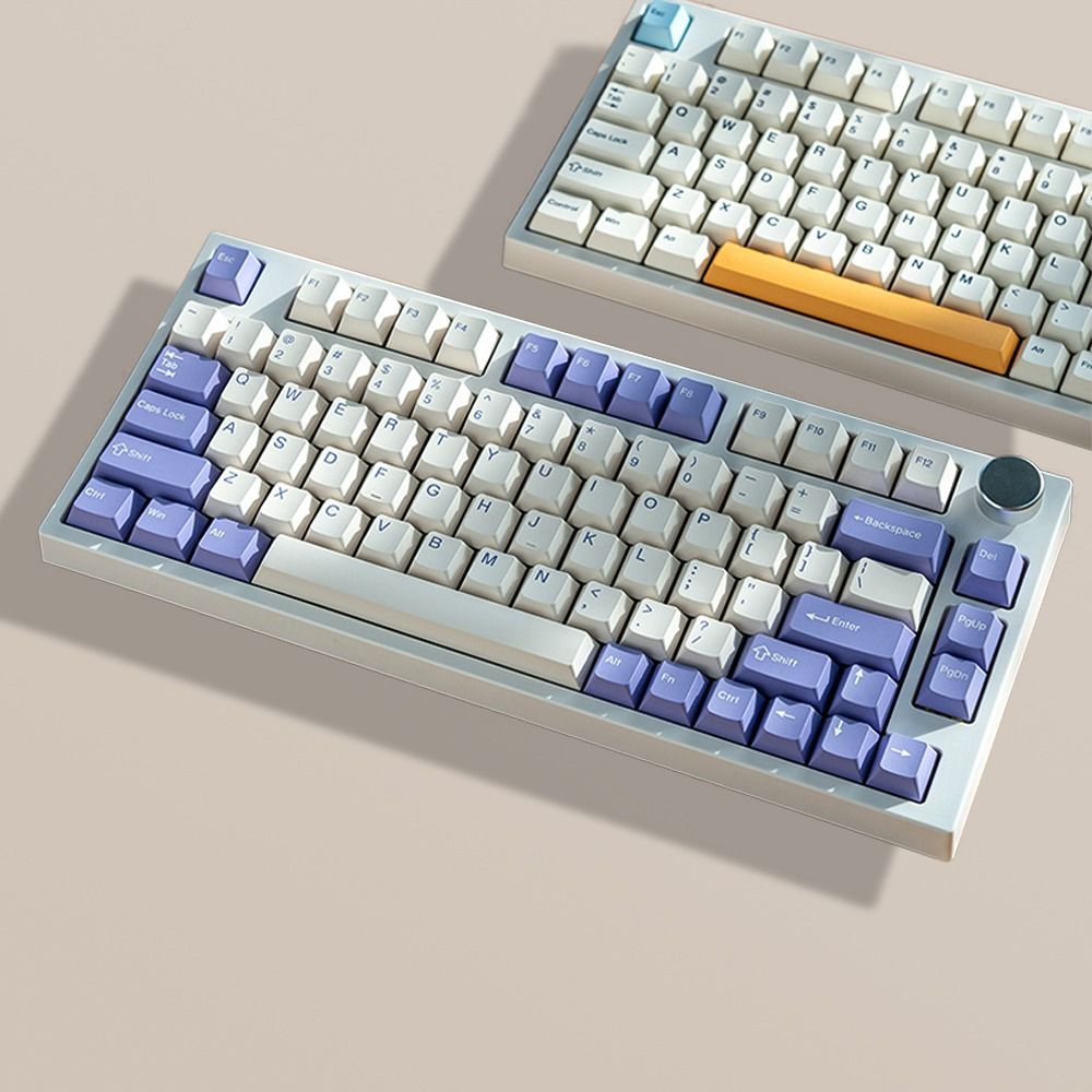Keydous Nj Mechanical Keyboard Hot Swap Rgb With Rotary Knob Stabs Lubed Computers Tech