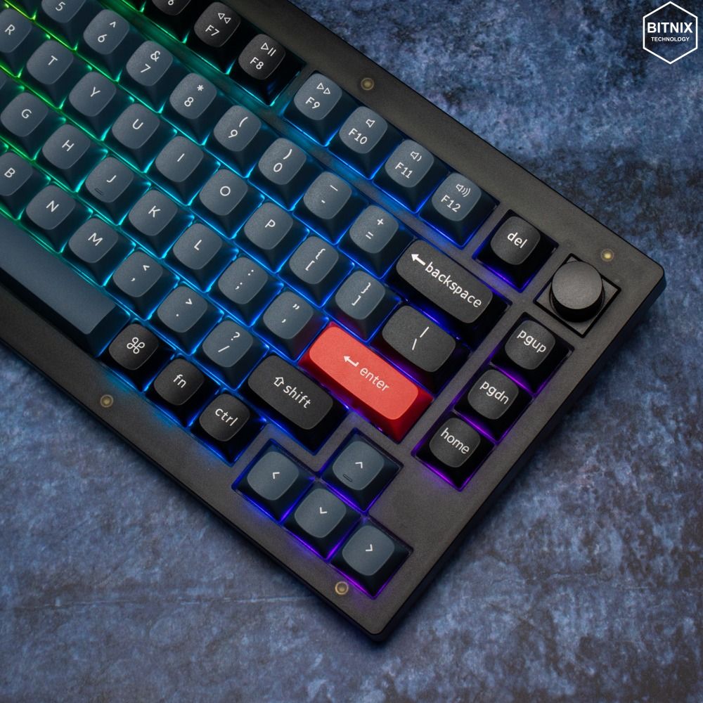 Keychron V Qmk Via Hot Swap Rgb Fully Assembled Knob Frosted Black Keyboard Translucent