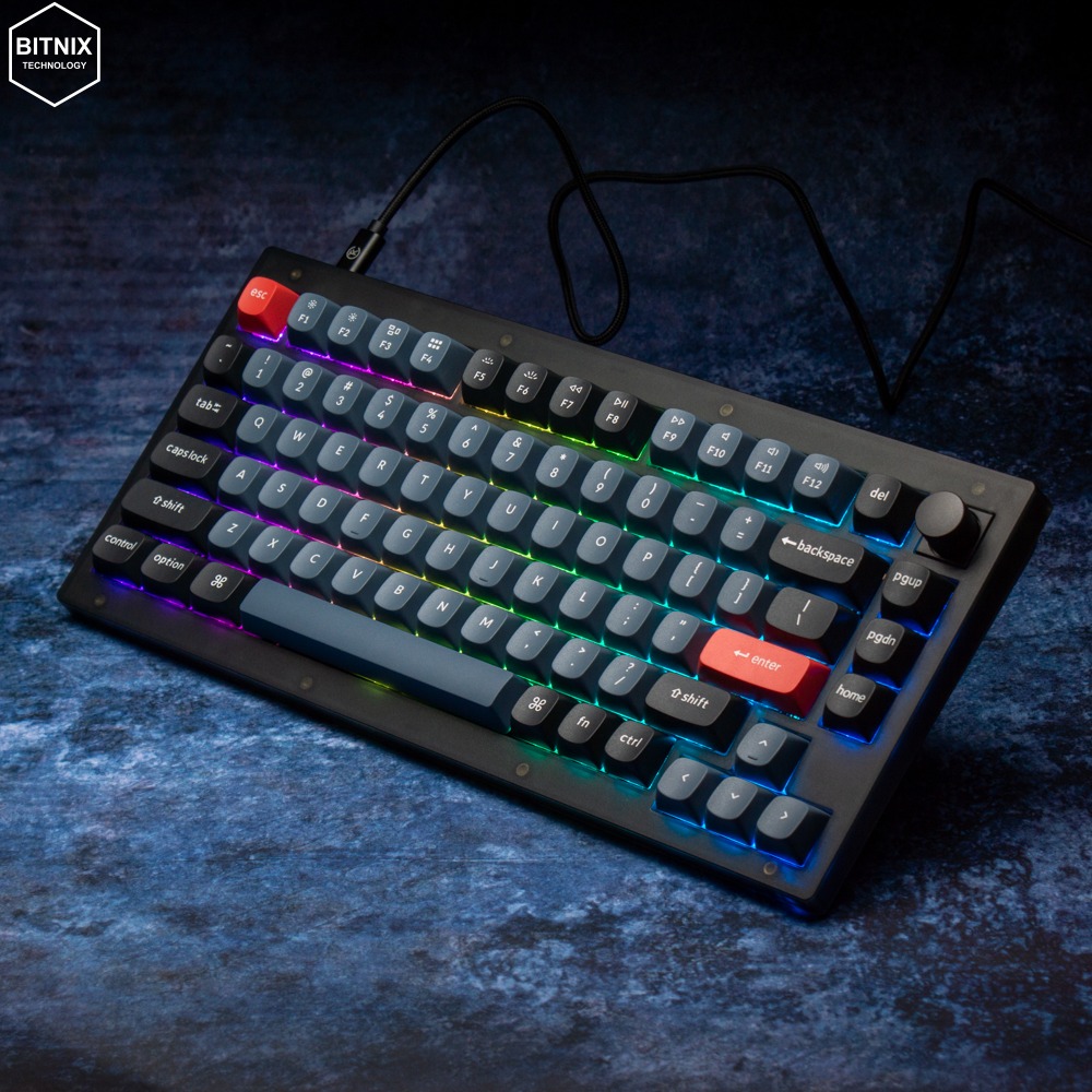 Keychron V QMK VIA Hot Swap RGB Fully Assembled Knob Frosted Black Keyboard Translucent