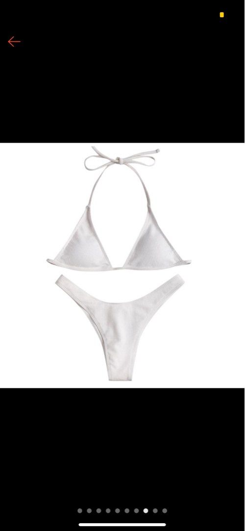 White Bikini Two Piece Women S Fashion Swimwear Bikinis Swimsuits On Carousell