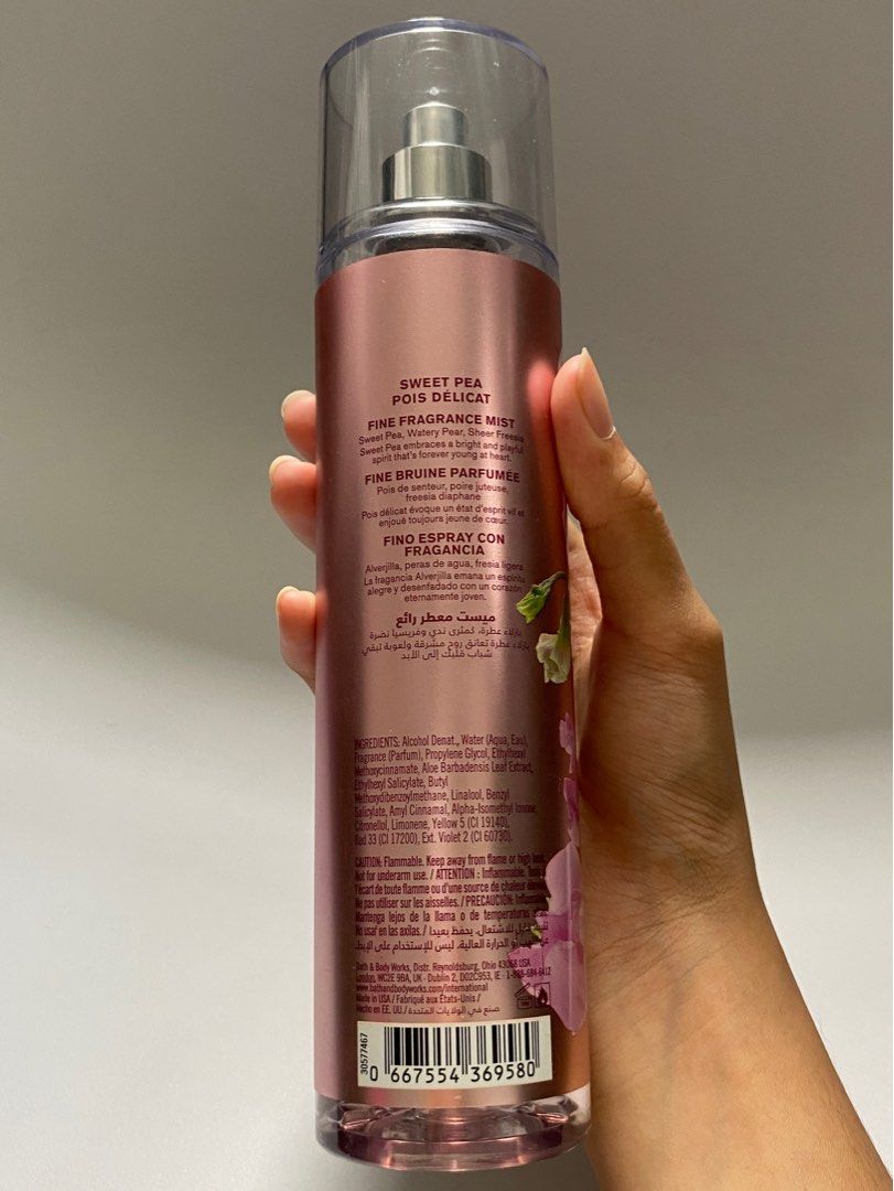 Bbw Ml Sweet Pea Bodymist Beauty Personal Care Fragrance