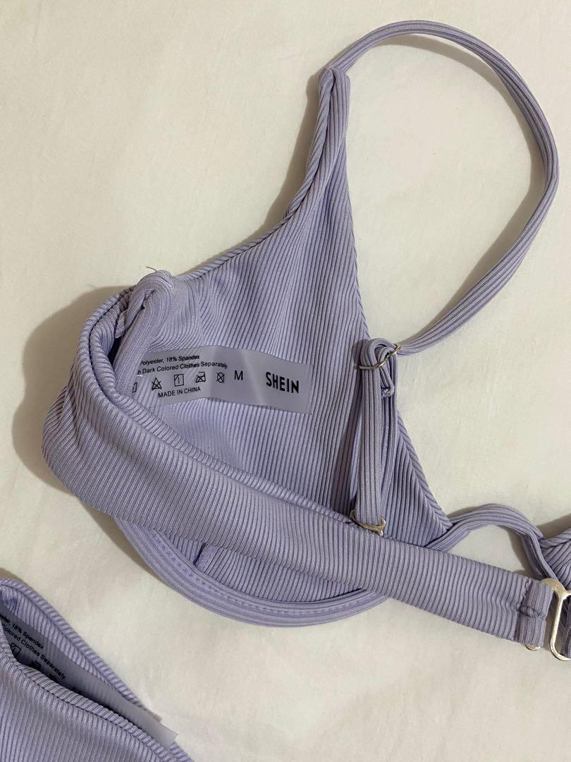 New Shein Lilac Wired Bikini Top Bottom Set Women S Fashion