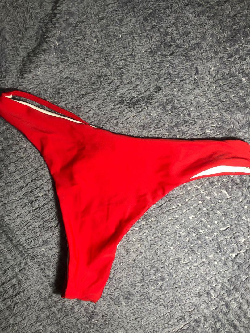 Red Geometric Bikini Set Women S Fashion Swimwear Bikinis Swimsuits On Carousell