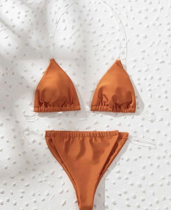 Clear Strap Bikini Set Women S Fashion Swimwear Bikinis Swimsuits On Carousell
