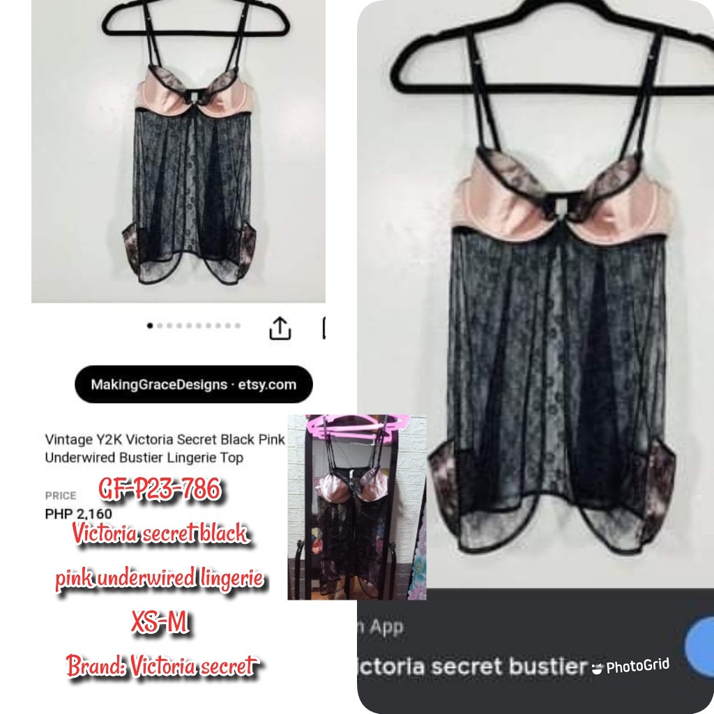 Victoria Secret Black Pink Lingerie Women S Fashion Undergarments Loungewear On Carousell