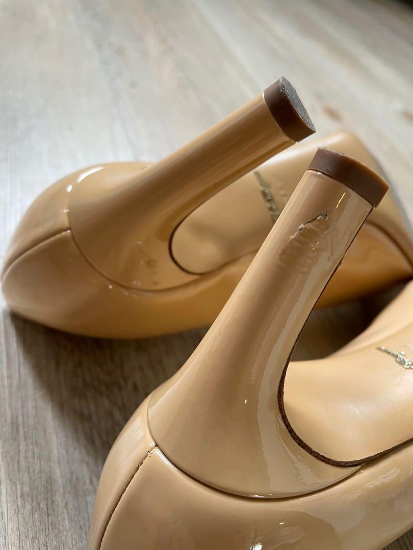 Salvatore Ferragamo Nude Patent Heels Women S Fashion Footwear Heels