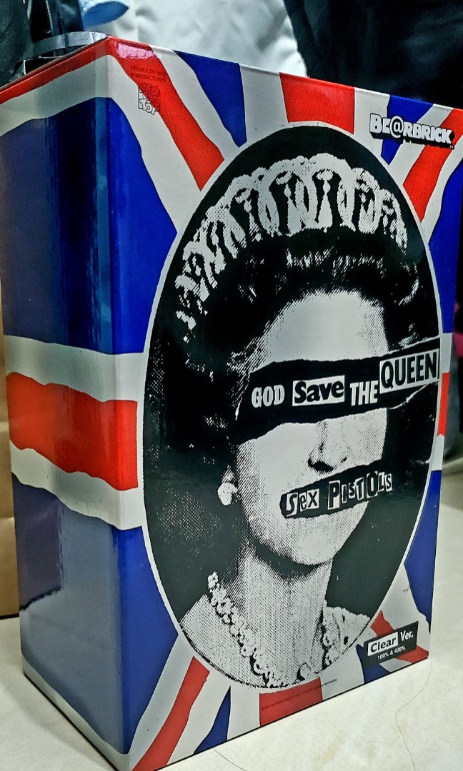 全新 God Save the Queen Clear Ver Bearbrick 400 100 英女皇 sex pistols