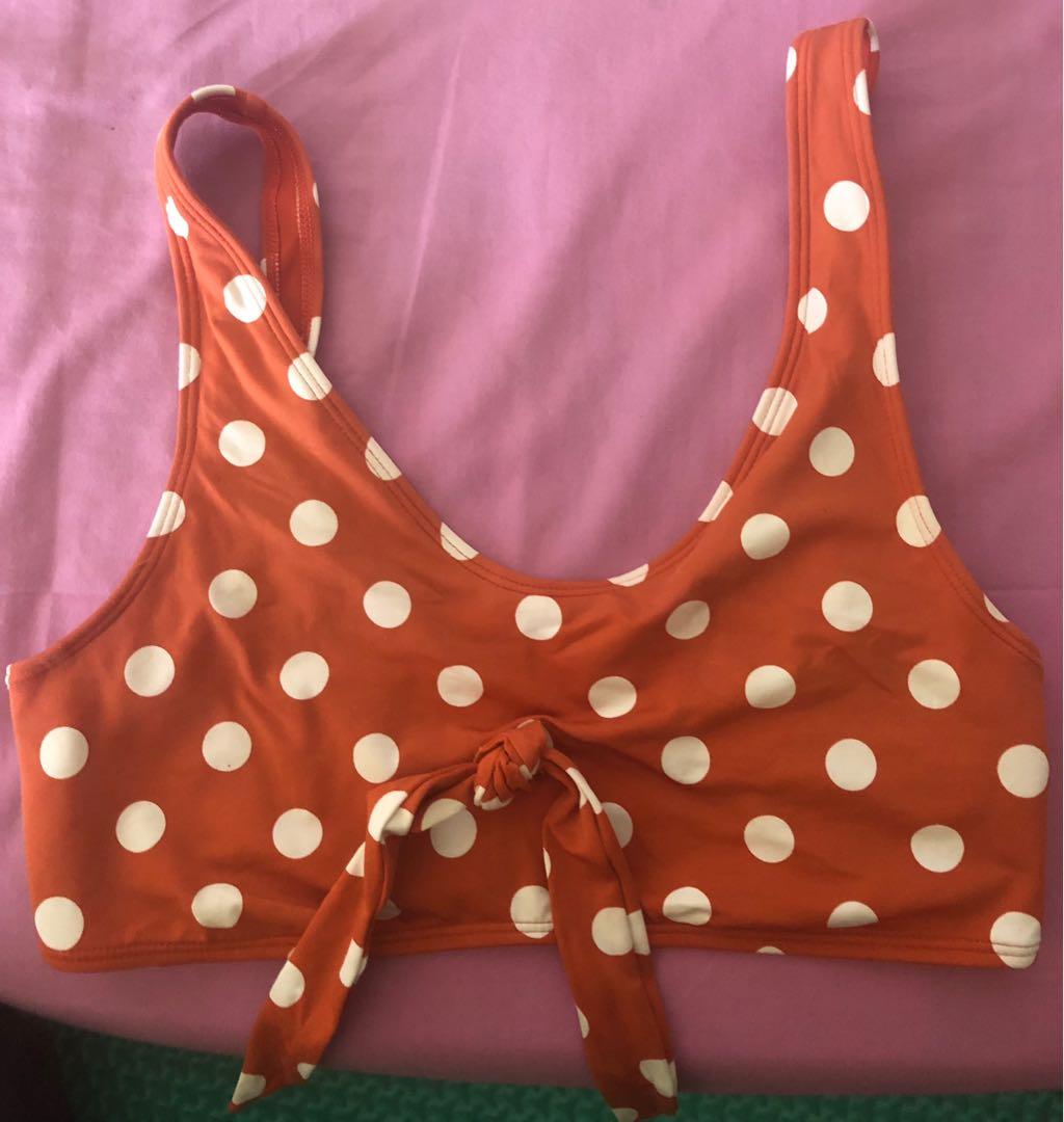 Bikini Top Polkadot Terracotta Fesyen Wanita Pakaian Wanita Lainnya