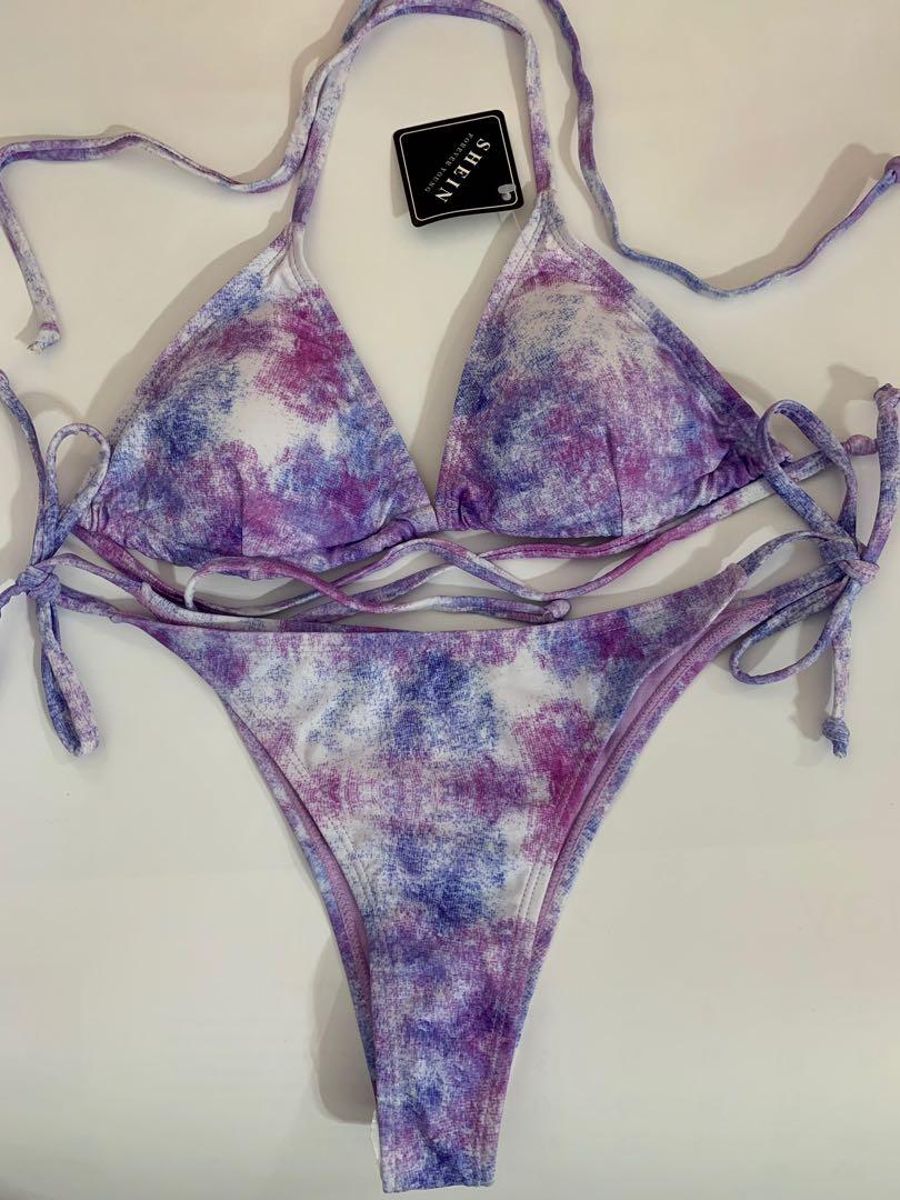 Very Peri Purple Tie Dye String Bikini Women S Fashion Swimwear