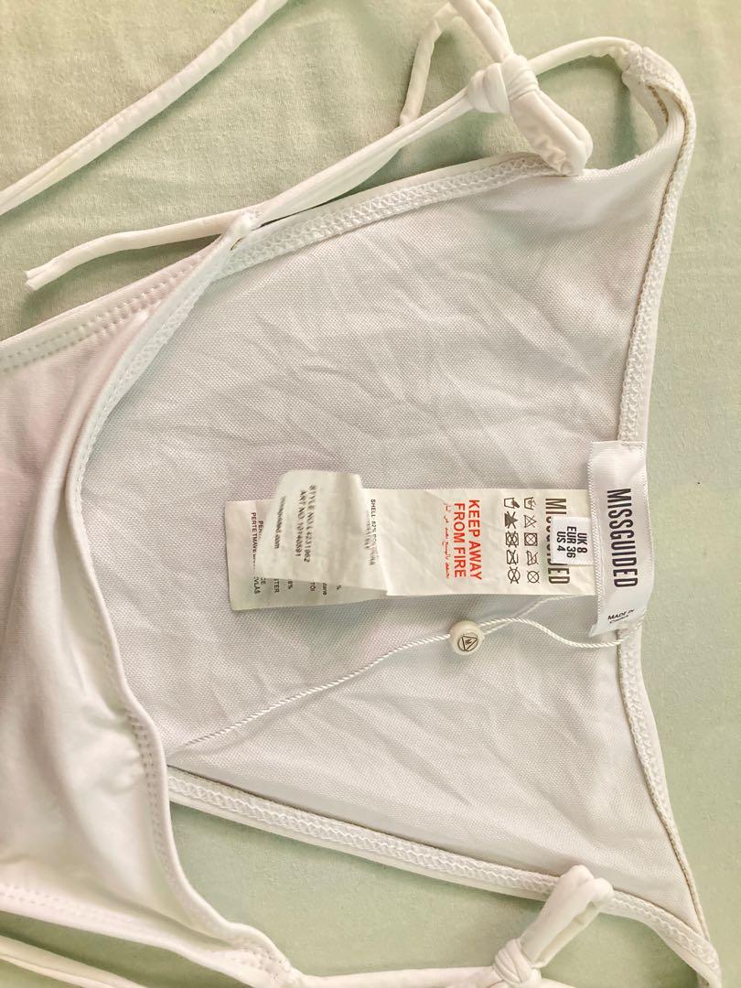 Missguided White Triangle Bikini Set Women S Fashion Swimwear