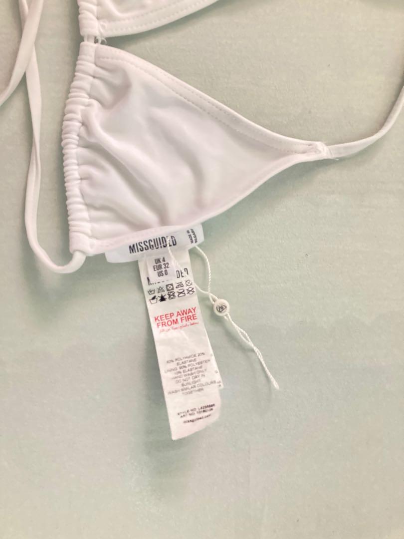 Missguided White Triangle Bikini Set Women S Fashion Swimwear