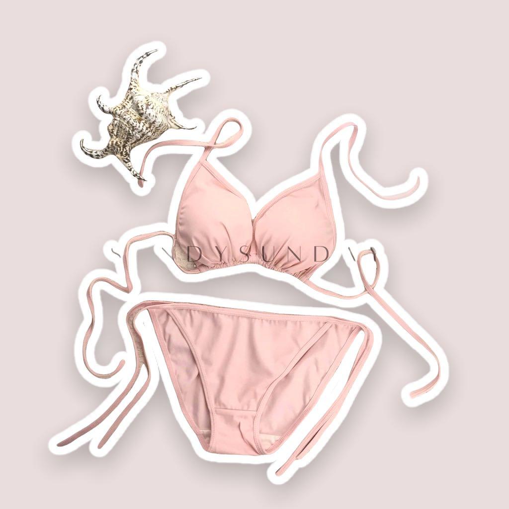 Sandysunday Pink Bikini Set Fesyen Wanita Pakaian Wanita Lainnya Di Carousell