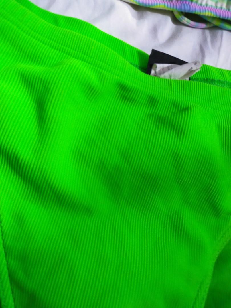 Two Piece Neon Green Bikini Swimsuit Women S Fashion Swimwear