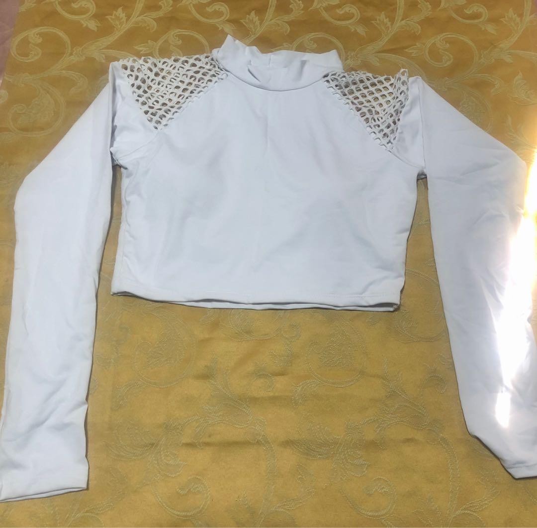 Rare Pc Cropped Rashguard Bikini Set Women S Fashion Swimwear
