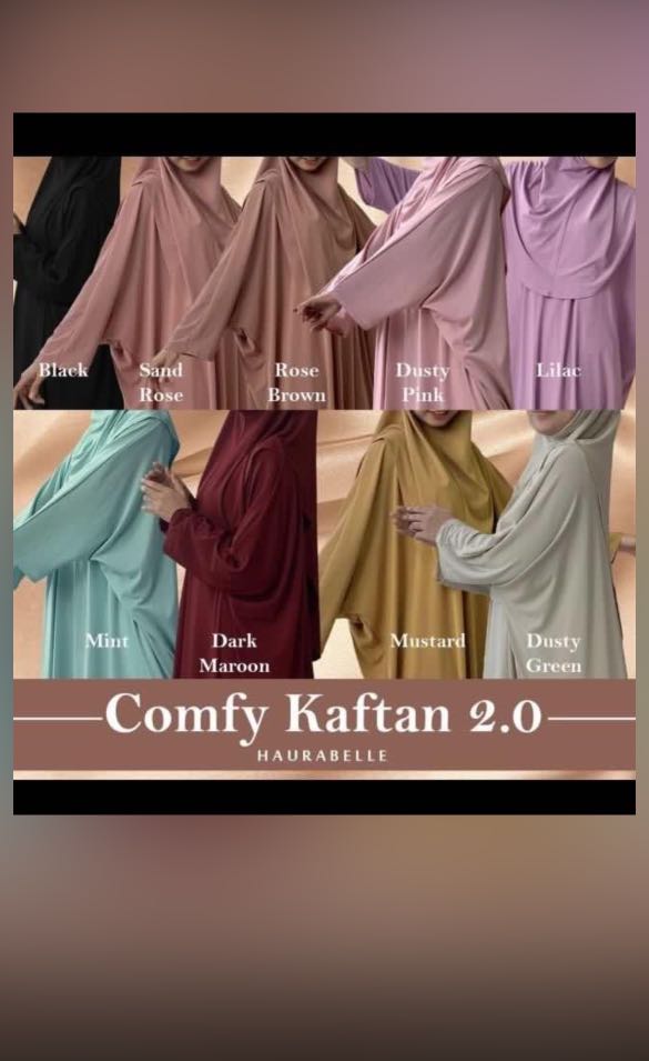 Haurabelle Jubah Kaftan Tudung Nude Pink Women S Fashion Muslimah