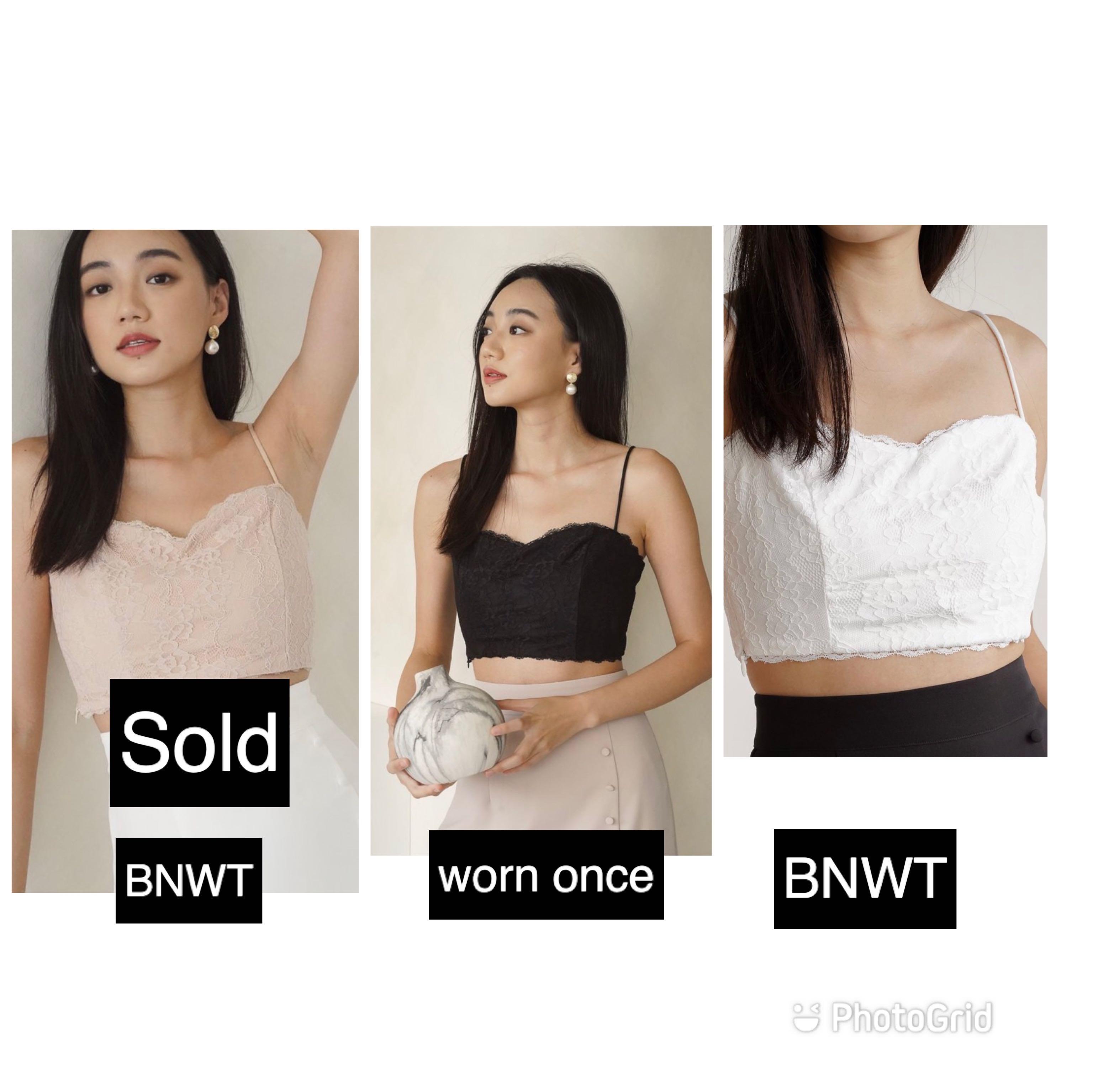 Bnwt Mikayla Lia Lace Crop Top In White Black Nude Women S Fashion
