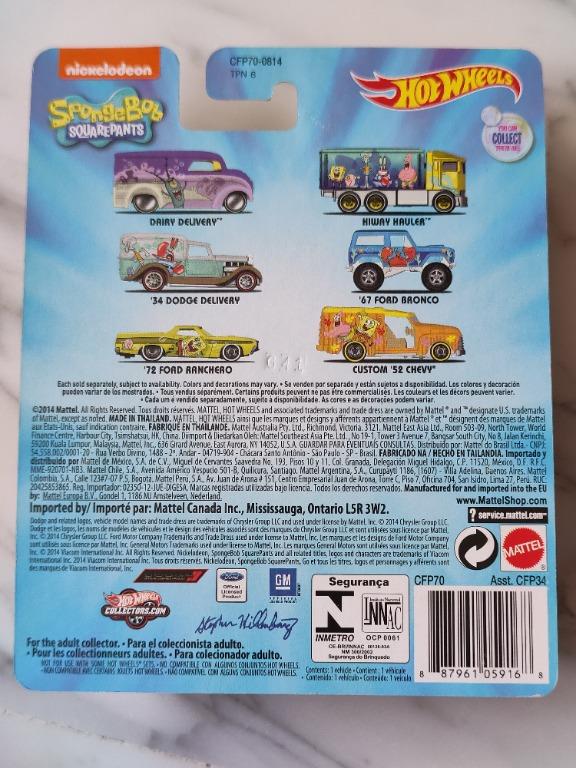 Hot Wheels Sponge Bob Hiway Hauler From Spongebob Squarepants Pop Culture Series Hobbies