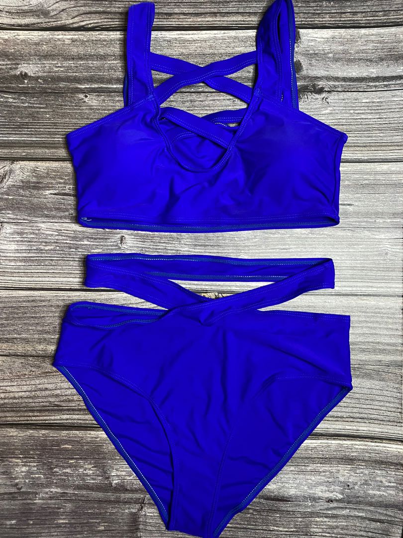Shein Royal Blue Highwaist Bikini Women S Fashion Swimwear Bikinis