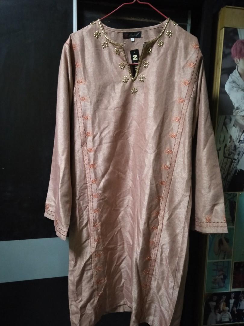 Nude Colour Baju Kurung Set Women S Fashion Muslimah Fashion Baju