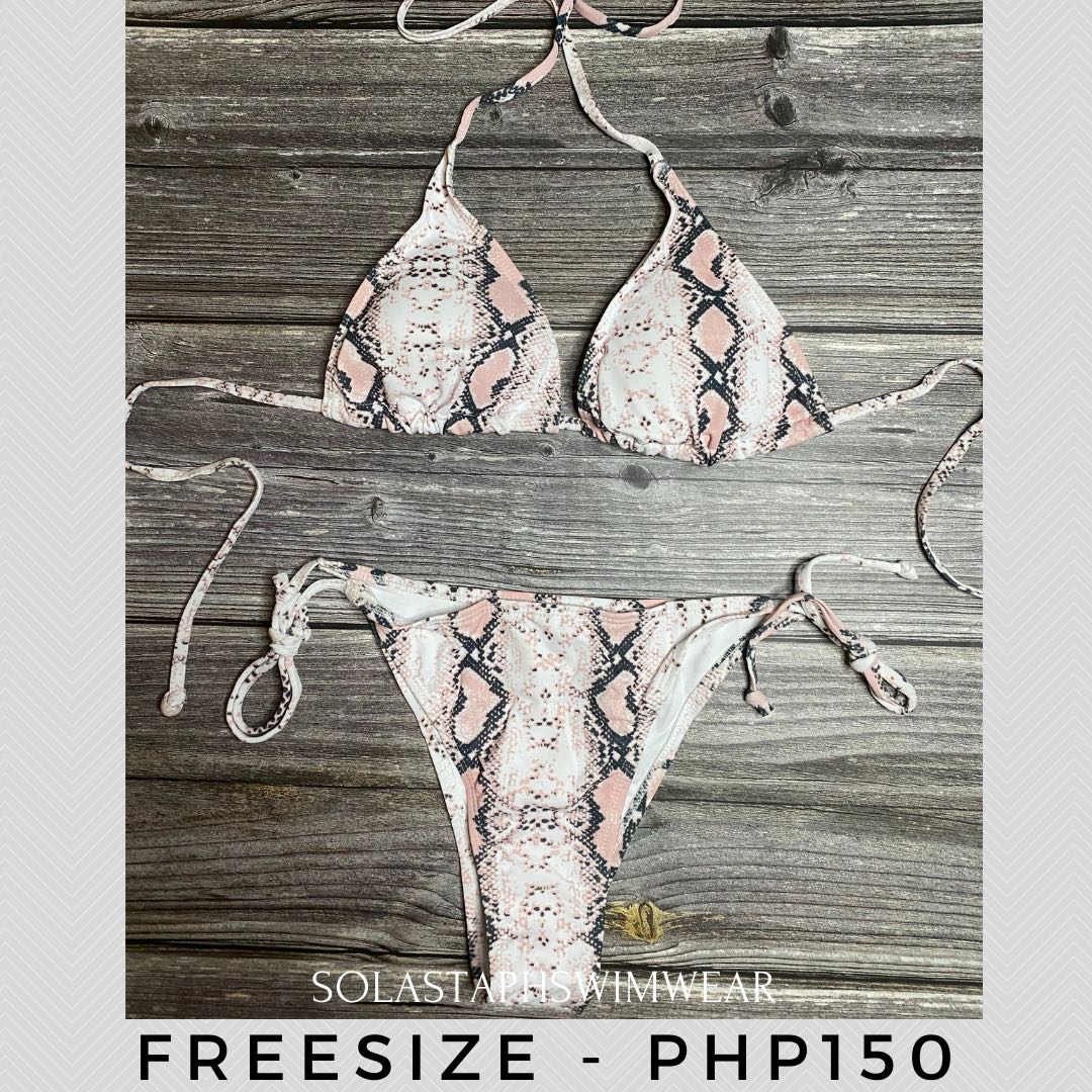 Shein Snake Print String Bikini Women S Fashion Swimwear Bikinis