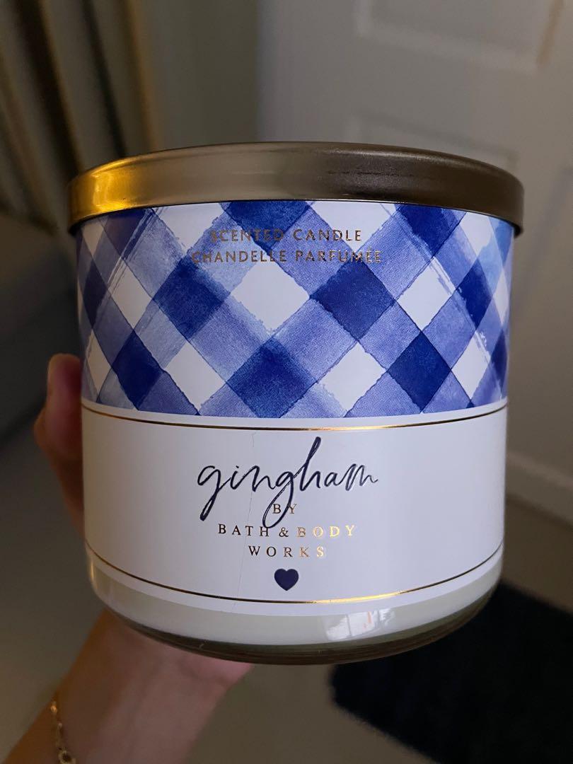Bbw Gingham Wick Scented Candle Furniture Home Living Home