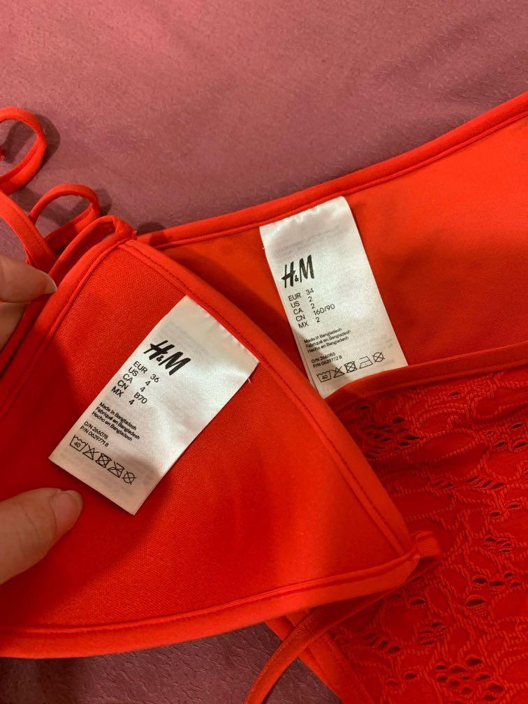 H M Bikini Set Bnwot Red Bikini Women S Fashion Swimwear Bikinis