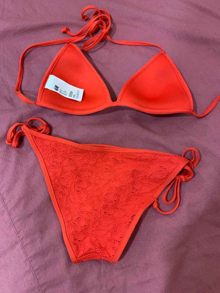 H M Bikini Set Bnwot Red Bikini Women S Fashion Swimwear Bikinis