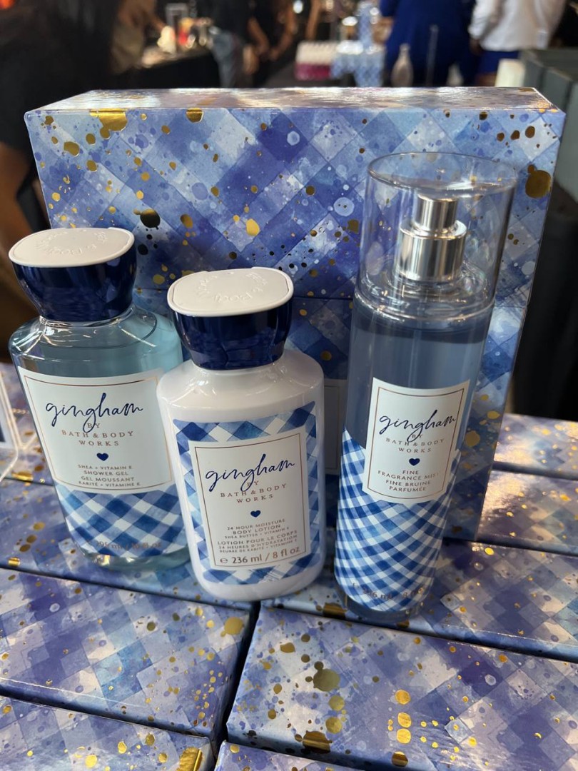 Authentic Bath And Body Works Bbw Gift Set Gingham Stress Relief