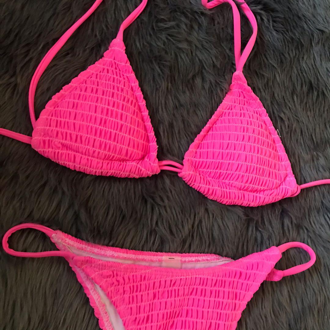 Shein Hot Pink Y K Bikini Swimsuit Women S Fashion Swimwear Bikinis