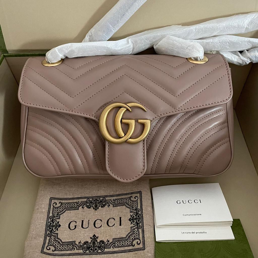 Gucci Marmont Nude Fesyen Wanita Tas Dompet Di Carousell
