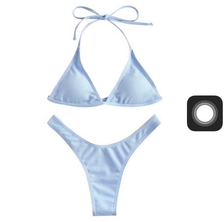 Sky Blue Bikini Pair Women S Fashion Swimwear Bikinis Swimsuits On
