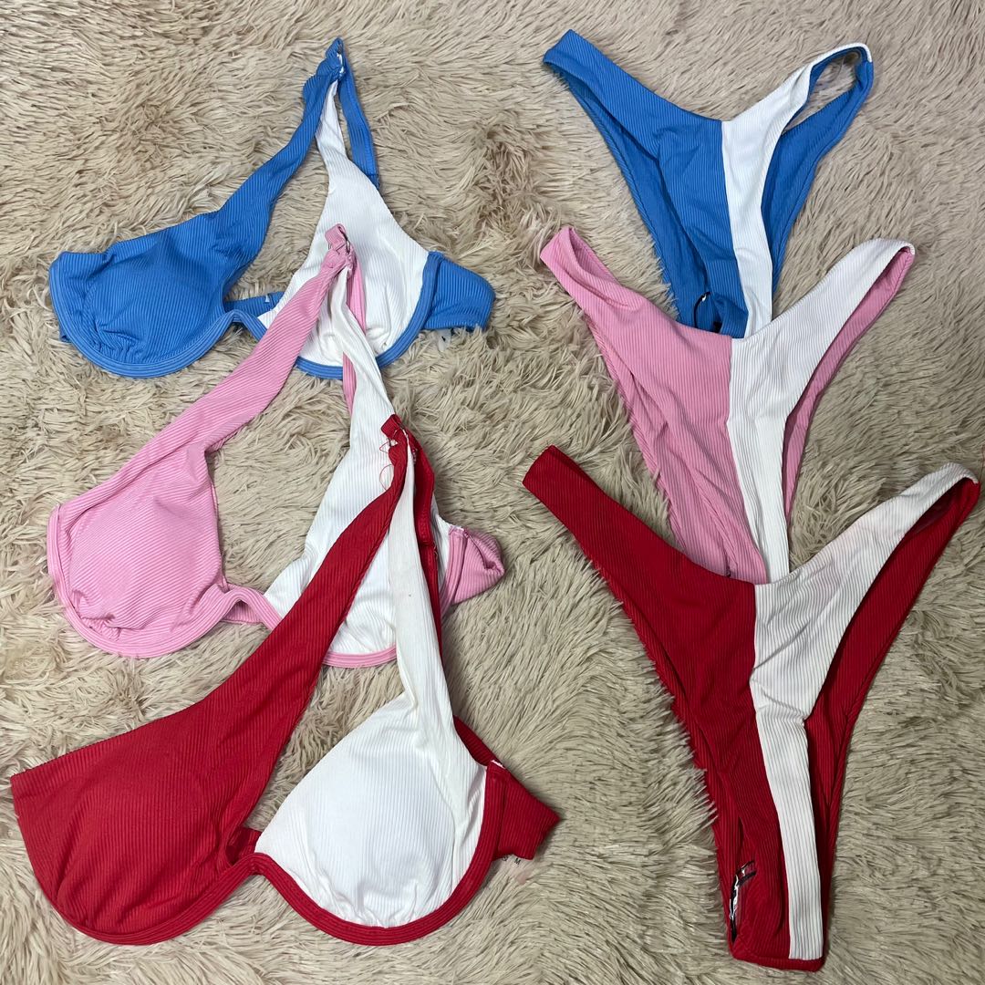 One Sided Bikini Swimsuit Two Piece Women S Fashion Swimwear Bikinis
