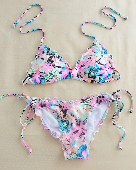 Ruffle Floral Bikini Set Women S Fashion Swimwear Bikinis