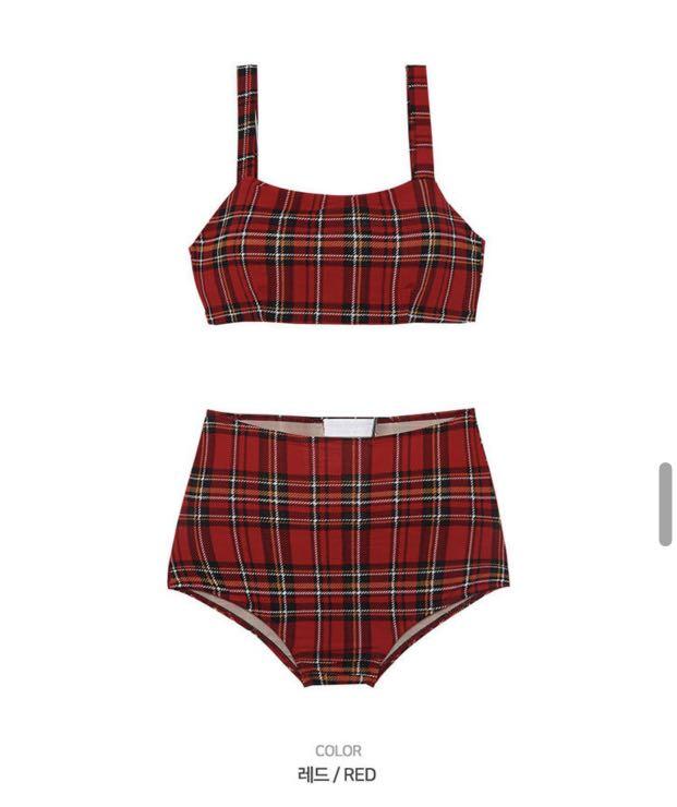 BN Red Checkered Bikini Set Women S Fashion Swimwear Bikinis