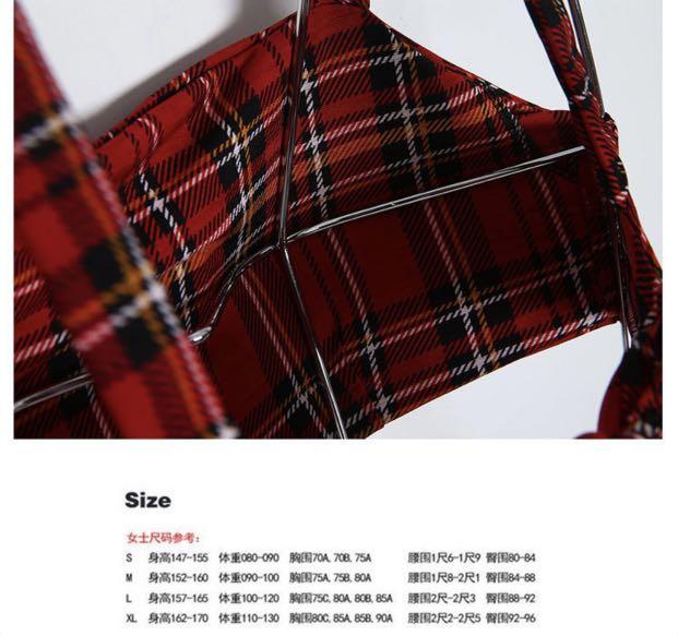 Bn Red Checkered Bikini Set Women S Fashion Swimwear Bikinis