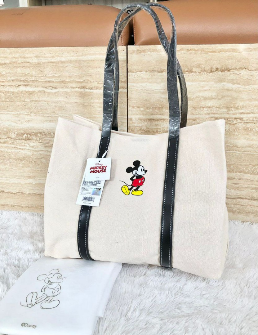 Mickey Mouse Disney Tote Large Canvas Nude Bag Barang Mewah Tas