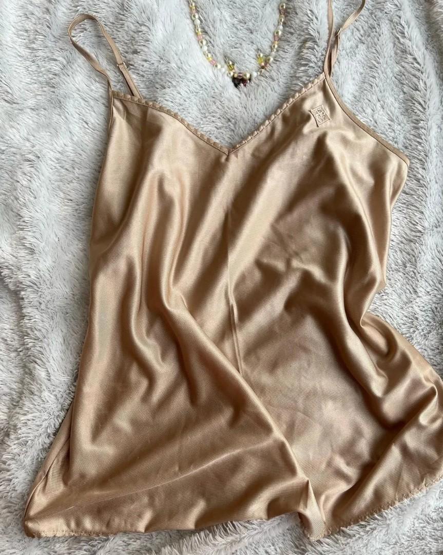 Eblin S Satin Purity Champagne Lingerie Set Top And Pants Fesyen