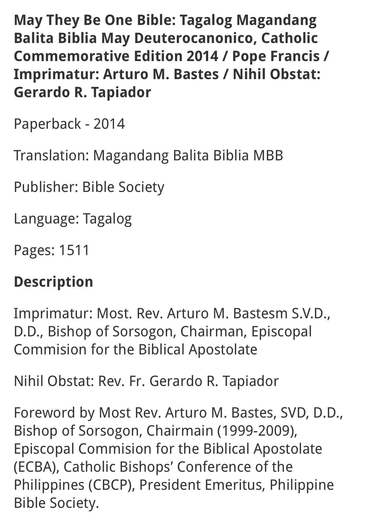 May They Be One Bible Magandang Balita Biblia By May Deuterocanonico Tagalog Hobbies Toys