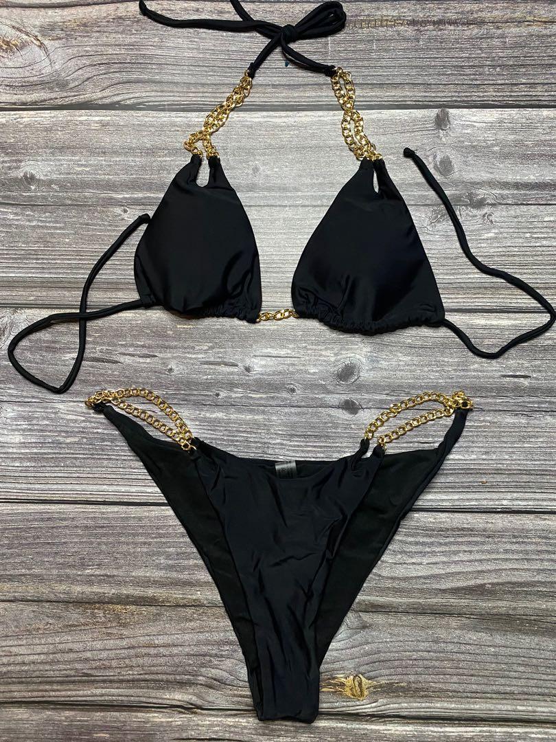 Shein Black Chain Bikini Women S Fashion Swimwear Bikinis