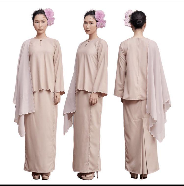 Petra Lana Scallop Kurung Kedah Nude Women S Fashion Muslimah Fashion
