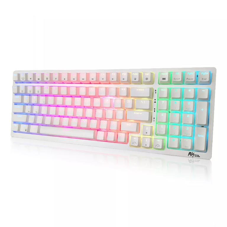 Royal Kludge Rk Tri Mode Mechanical Gaming Keyboard With Hot Swappable Switches And Rgb Lights