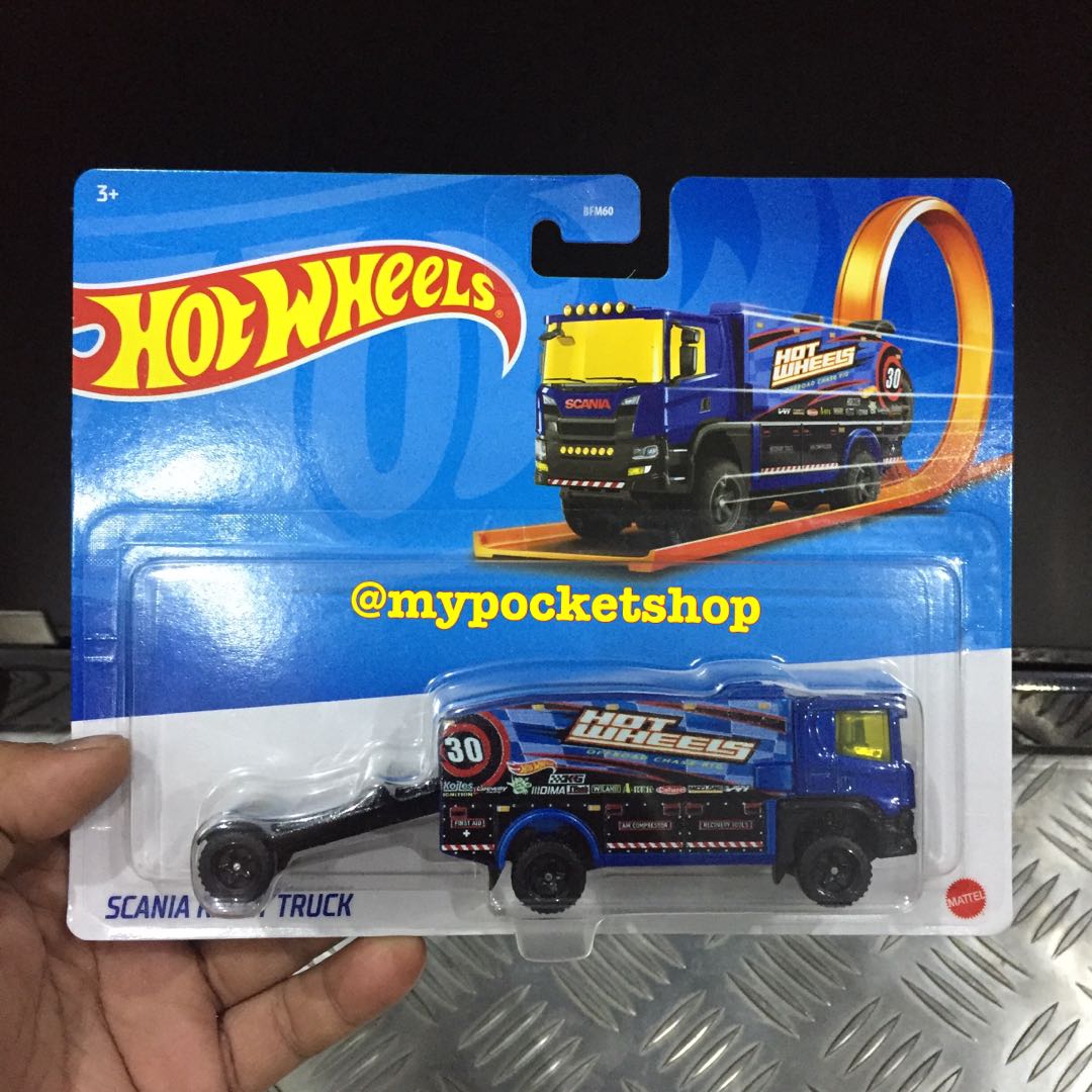 RESERVED Hot Wheels SCANIA RALLY TRUCK Blue Hotwheels Track Stars Haulers Hobbies