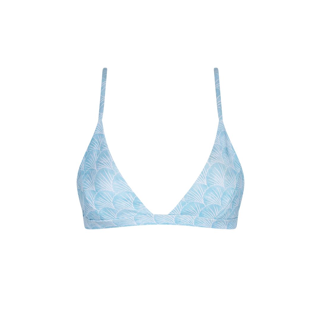 Haikini Bay Scallop Triangle Cross Back Bikini Top Women S Fashion