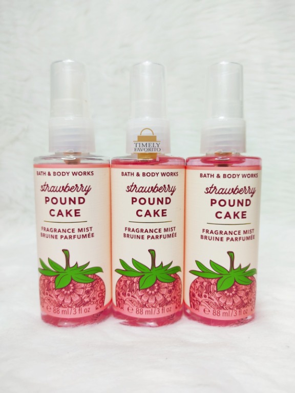 Bbw Strawberry Pound Cake Fine Fragrance Mist Ml Travel Size Beauty