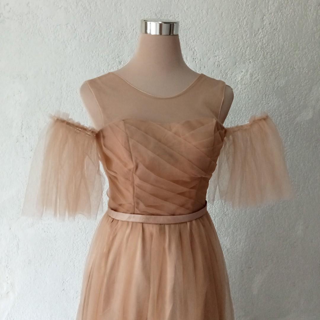 Nude Gown Skintone Gown Light Brown Gown Long Gown Formal Gown Prenup
